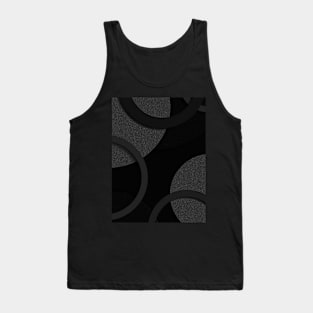 Black abstract shaped circles design Tank Top